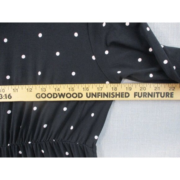 Old Navy Maternity Black Polka Dot Long Sleeve Midi Dress Size - L - Picture 5 of 9